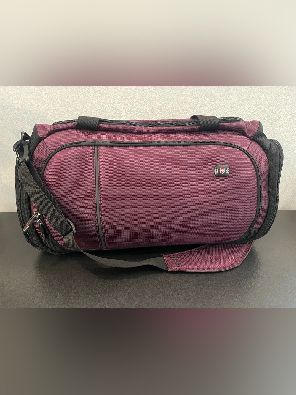 Victorinox Burgundy Travel Duffel Bag with Shoulder Strap